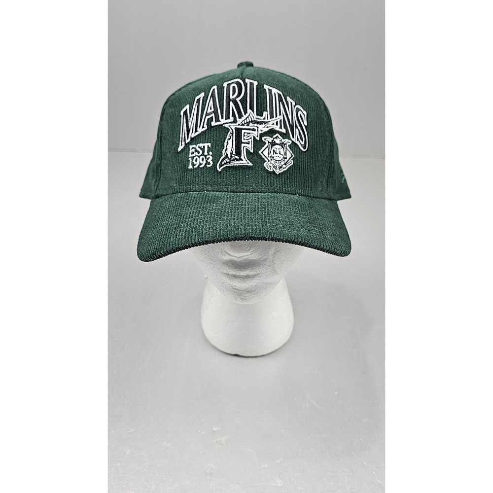 New Era Florida Marlins Corduroy Snapback Hat Green‎ MLB Baseball NWOT